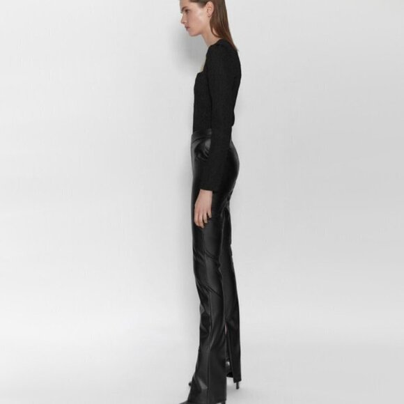 NWT Zara black structured textured square neck bodysuit, M - Picture 4 of 13